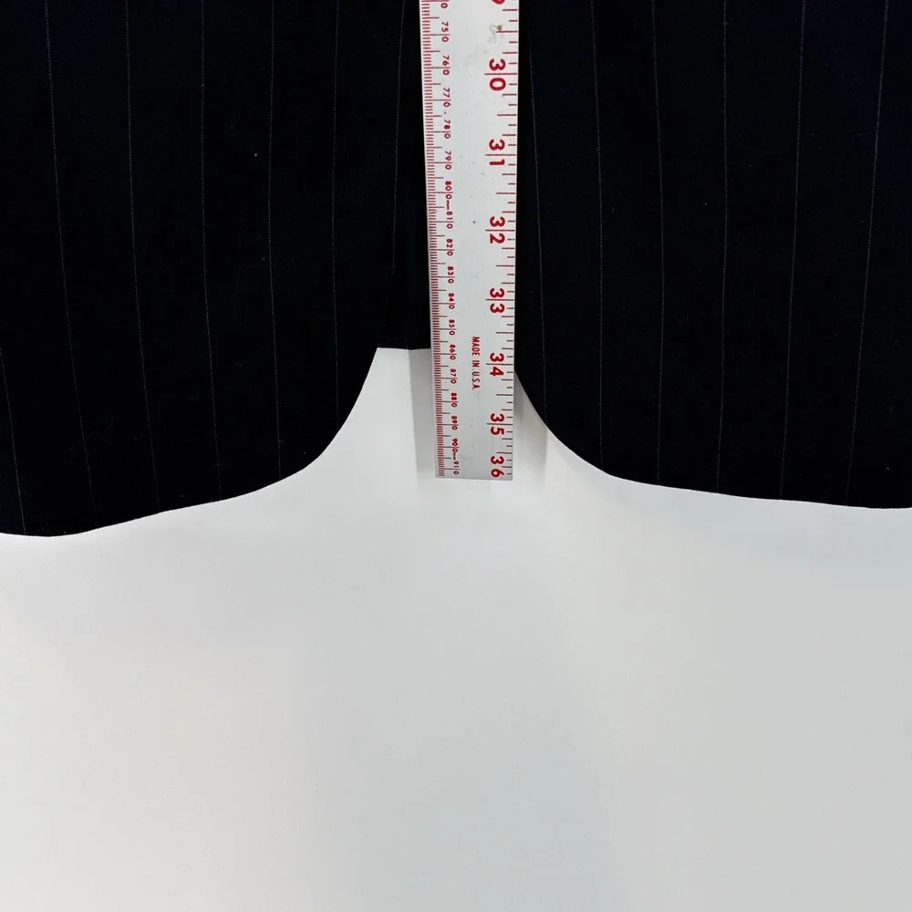 Jos A Bank Signature Men's 44L Navy Pinstriped‎ Wool  2 Button Notch Blazer
